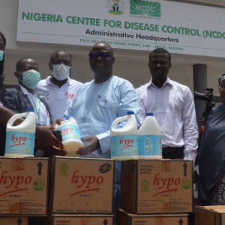 Hypo donates 200 Cartons of Bleach to Support NCDC’S Fight against COVID-19